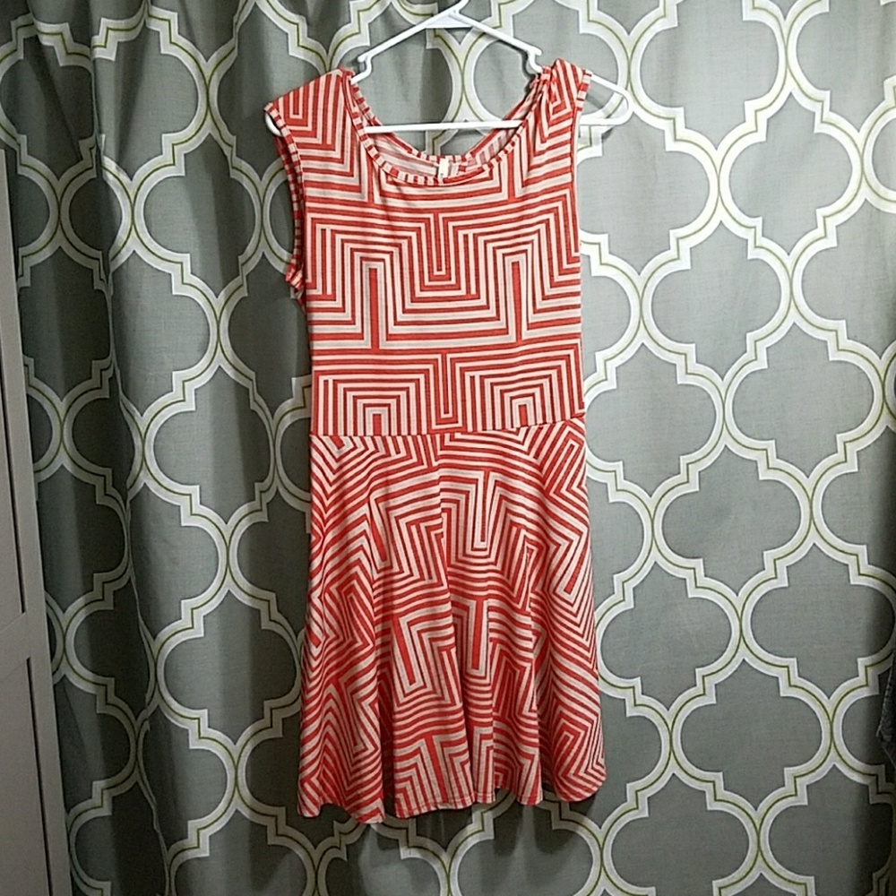 mi ami geometric print dress